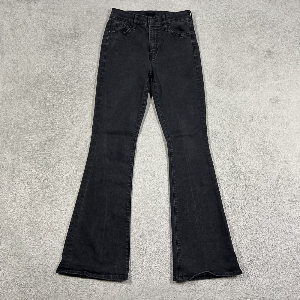 Mother The Weekender Jeans Womens 25 Not Guilty Flare Black Denim